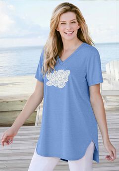 Marled V-Neck Tunic