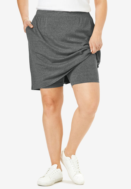 Woman Within Womens Plus Size Stretch Cotton Skort