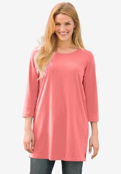 Perfect Three-Quarter-Sleeve Scoopneck Tunic