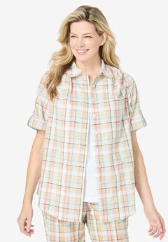 Short-Sleeve Button Down Seersucker Shirt