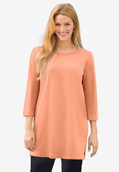 Perfect Three-Quarter-Sleeve Scoopneck Tunic
