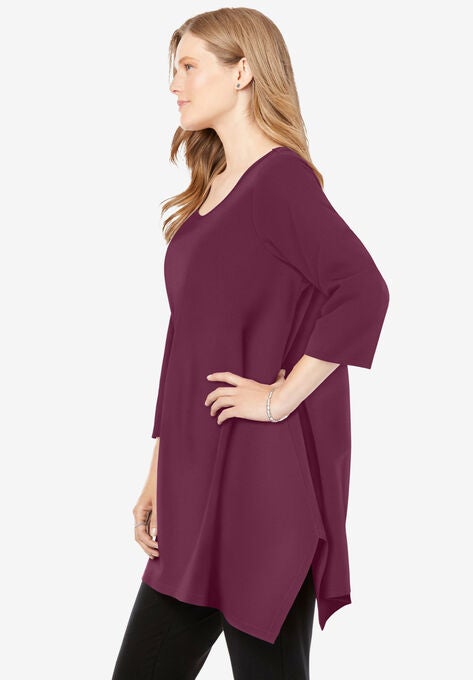 French Terry Handkerchief Hem Tunic, , alternate image number null