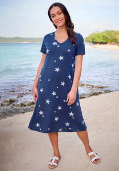 Perfect Short-Sleeve V-Neck Tee Dress