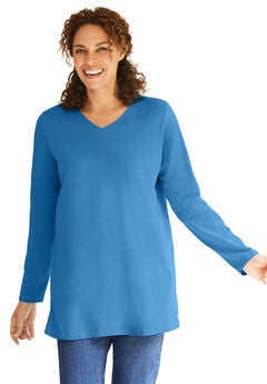 Perfect Long-Sleeve V-Neck Tunic