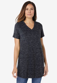 Marled V-Neck Tunic