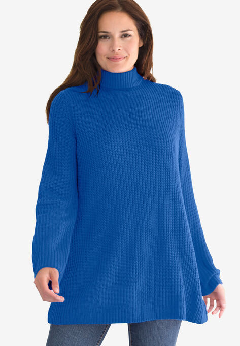 Pullover Shaker Trapeze Sweater, BRIGHT COBALT, hi-res image number null