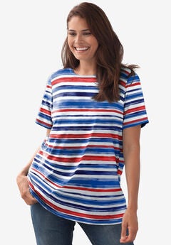 Perfect Printed Short-Sleeve Crewneck Tee