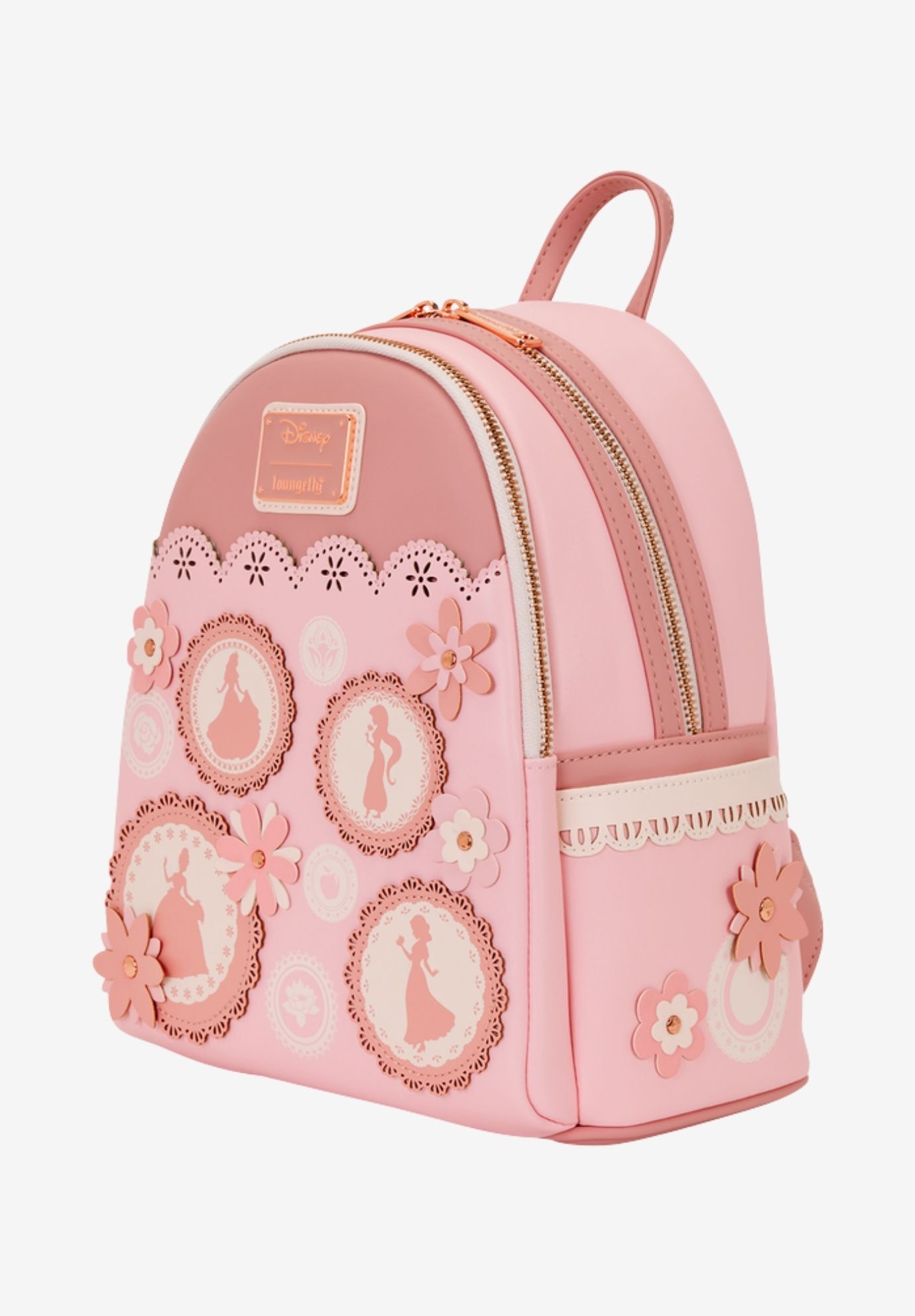 Loungefly x Disney Princess Floral Lace Mini Backpack, PINK, alternate image number 3