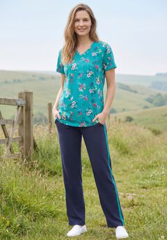 Perfect Printed Short-Sleeve V-Neck Tee