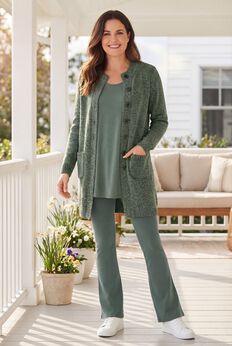 Marled Jacket Duster Sweater