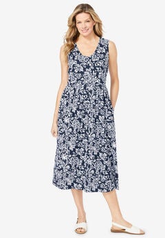 Sleeveless Button Front Dress