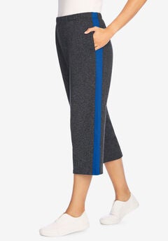 Side-Stripe Cotton French Terry Capri