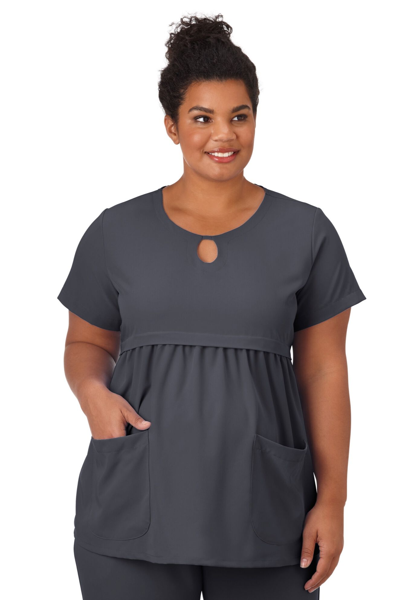 Jockey Scrubs Women&#39;s Empire Waist Maternity Top, CHARCOAL, hi-res image number 0