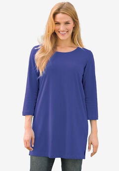 Perfect Three-Quarter-Sleeve Scoopneck Tunic