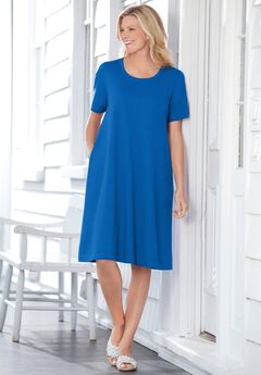 Perfect Short-Sleeve Crewneck Tee Dress