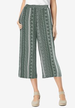 Pull-On Elastic Waist Soft Capri