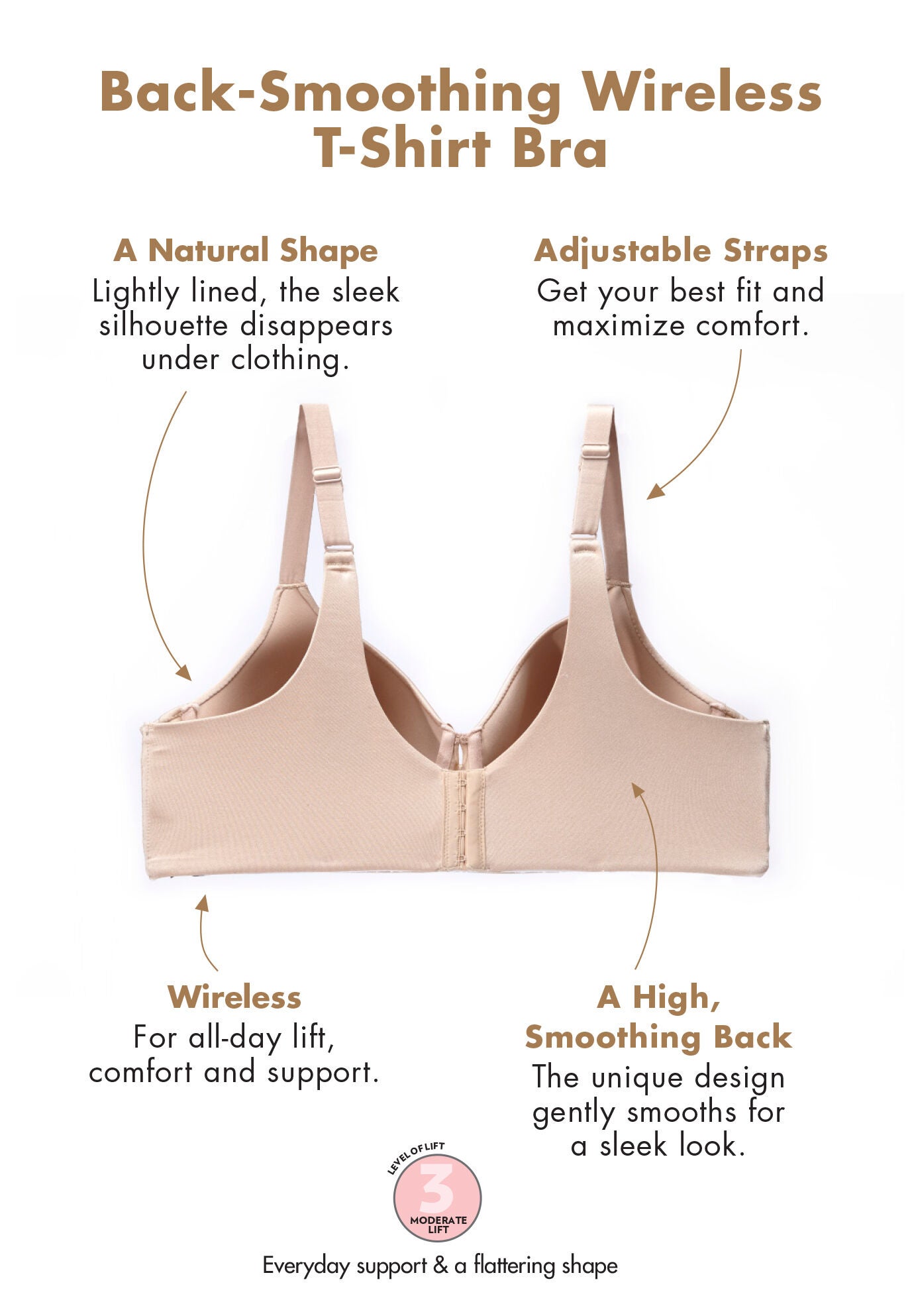 Back-Smoothing Wireless T-Shirt Bra 