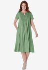 Embroidered Lace Bib Knit Dress, , alternate image number null