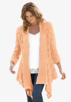 Open Front Pointelle Cardigan