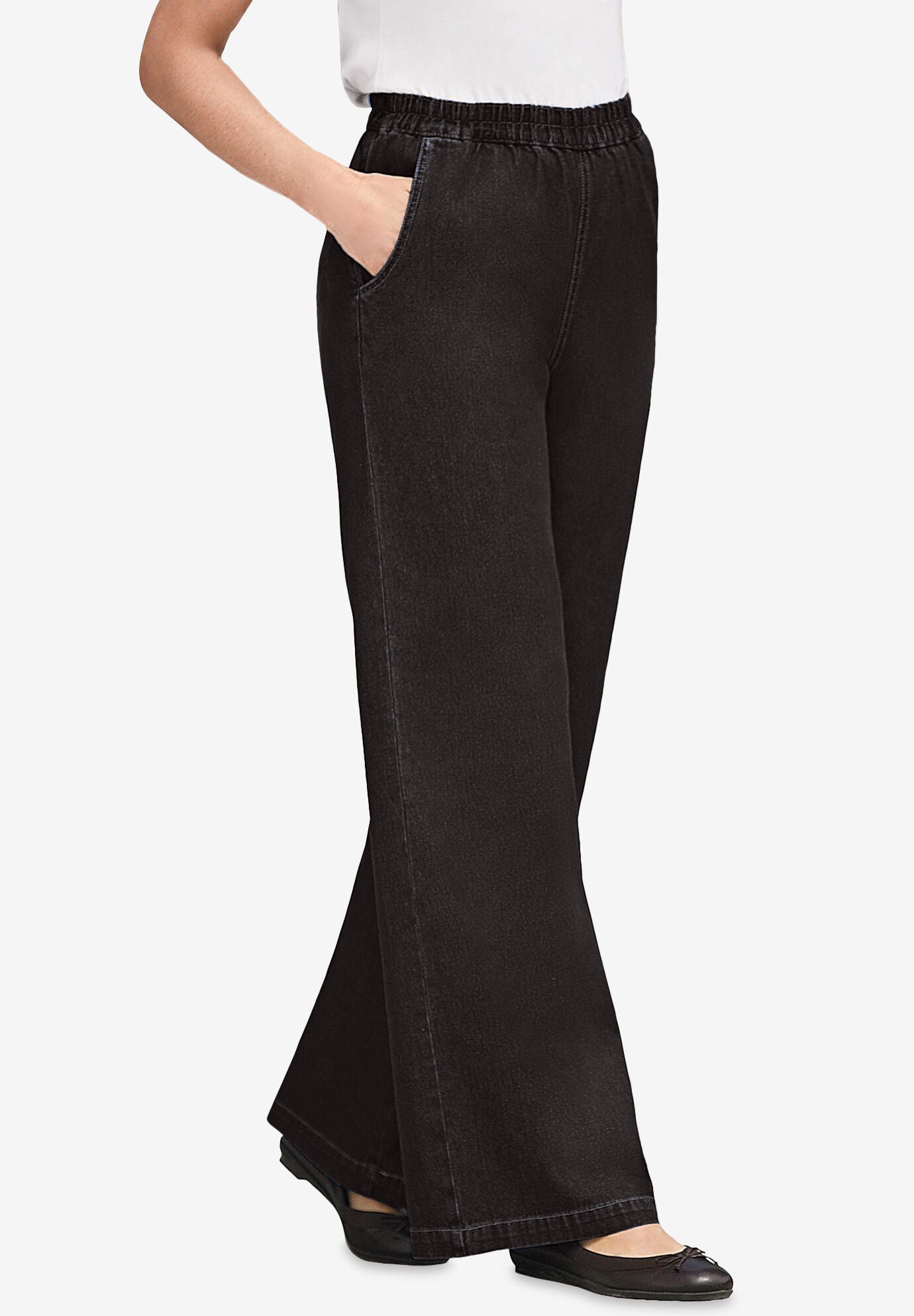 Woman within wide leg jeans discount