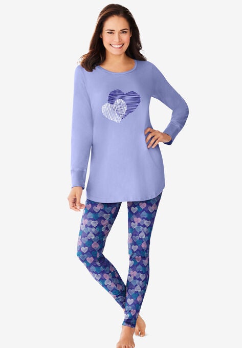 2-Piece PJ Legging Set , BLUE SAPPHIRE HEARTS, hi-res image number null