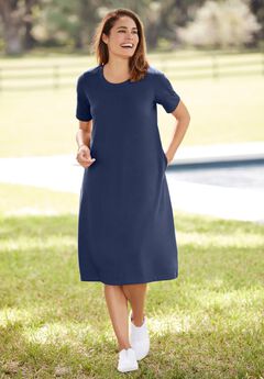 Perfect Short-Sleeve Crewneck Tee Dress