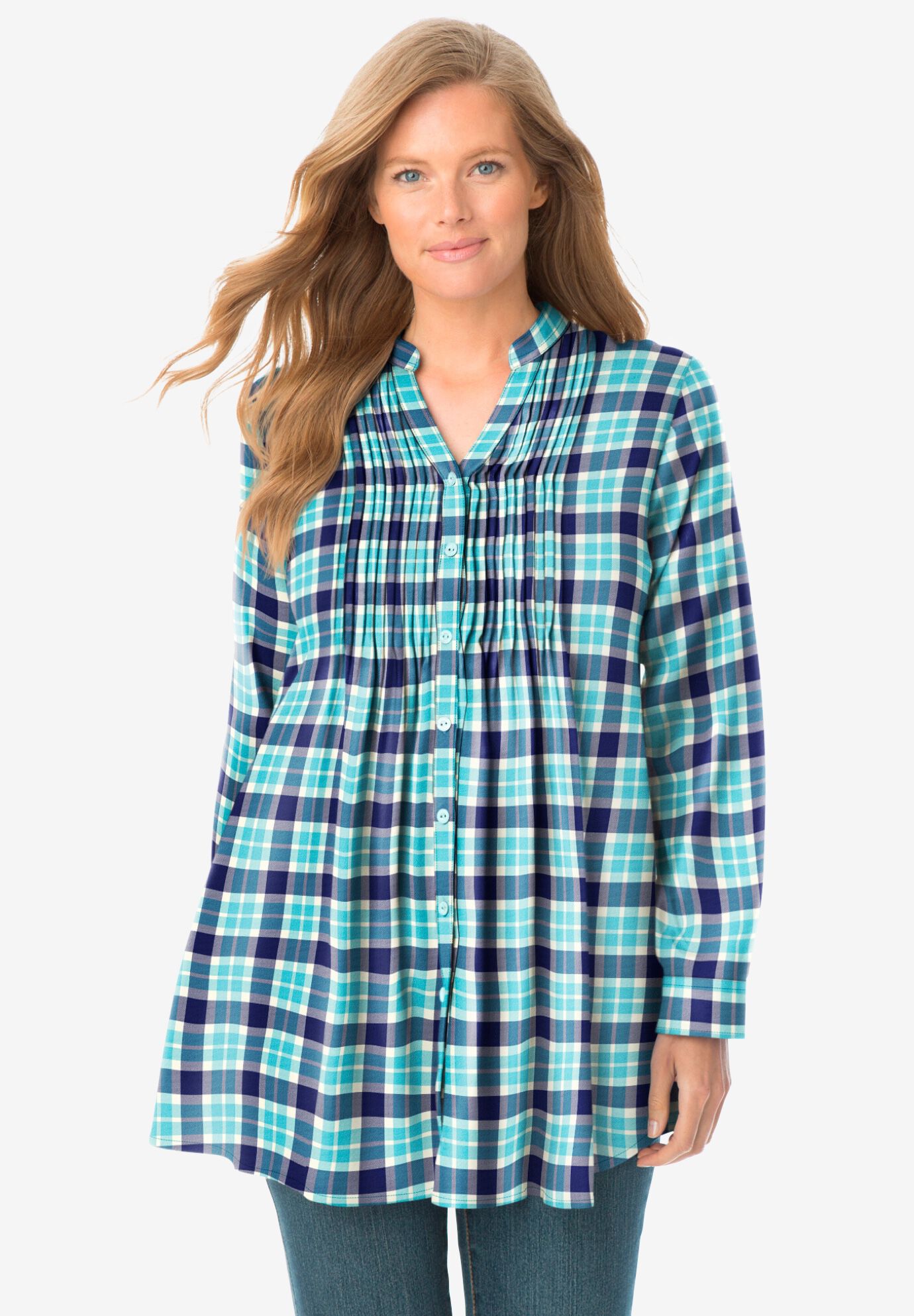woman within flannel nightgown