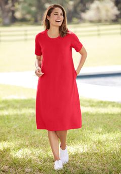 Perfect Short-Sleeve Crewneck Tee Dress