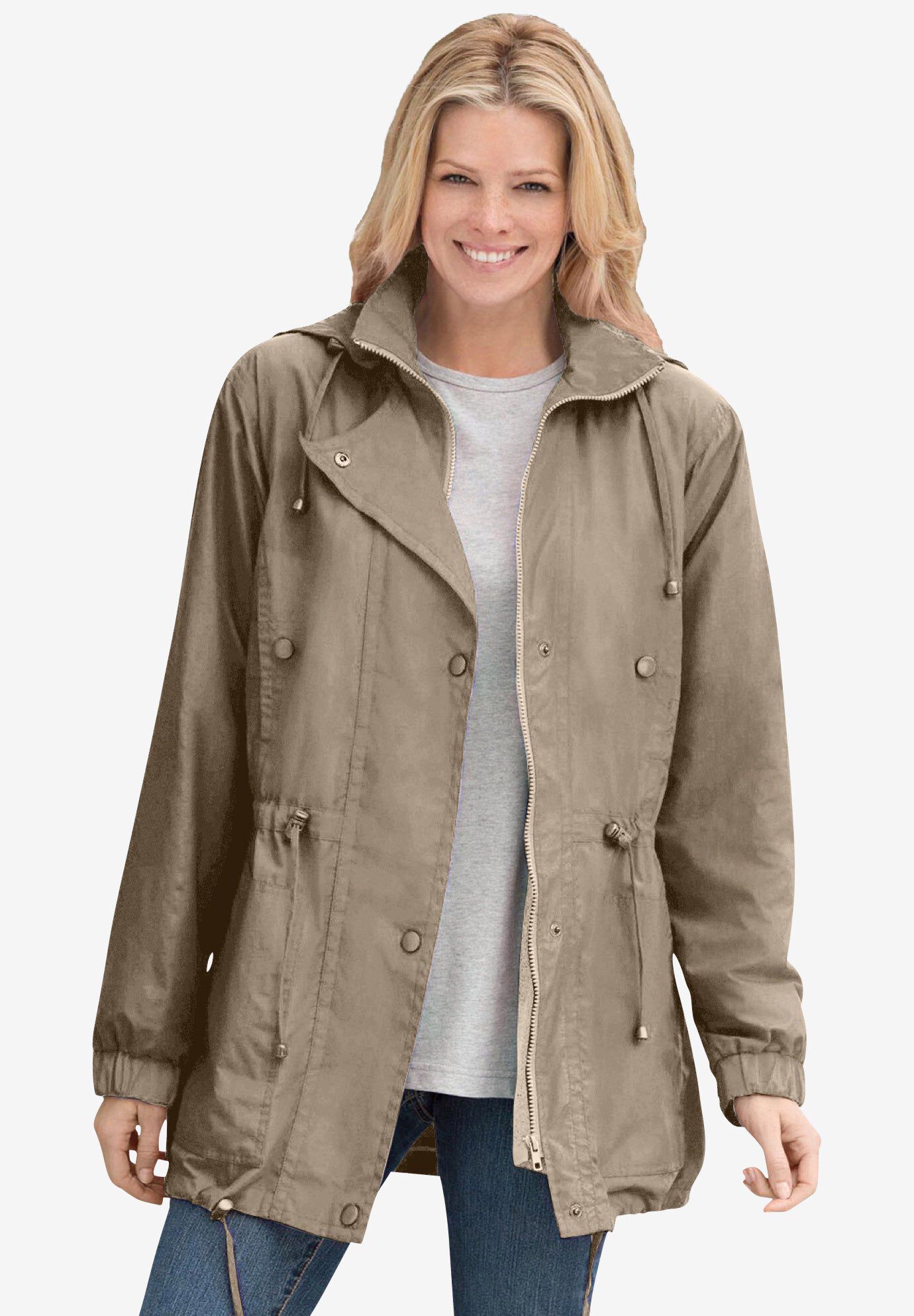 fleece lined rain jacket plus size