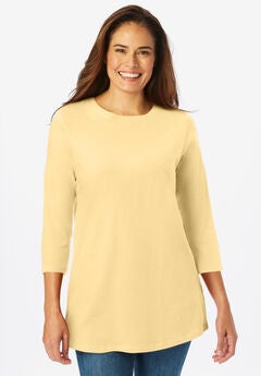 Perfect Three-Quarter Sleeve Crewneck Tee