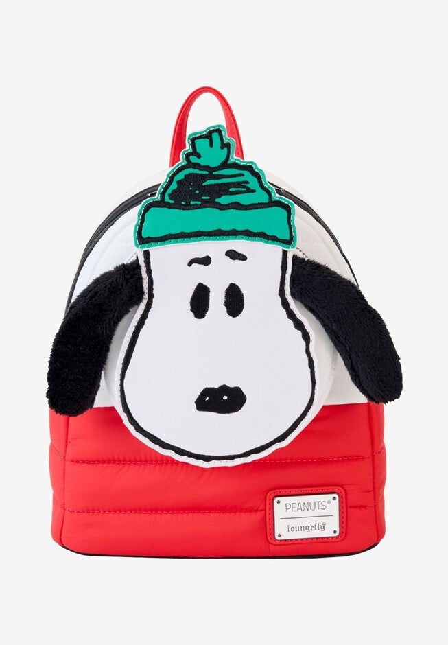Loungefly x Peanuts Snoopy Holiday Collection Mini Backpack, WHITE, hi-res image number 0