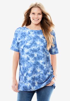 Perfect Printed Short-Sleeve Boatneck Tunic