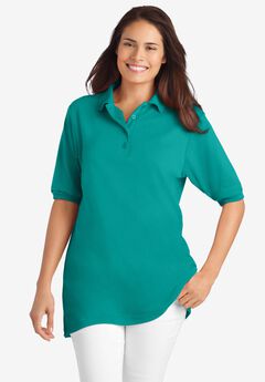 Elbow-Sleeve Polo Tunic