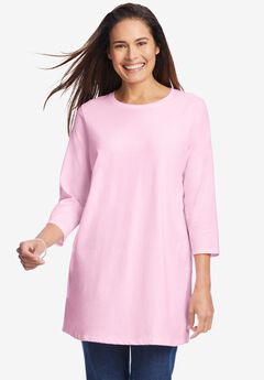 Perfect Three-Quarter Sleeve Crewneck Tunic