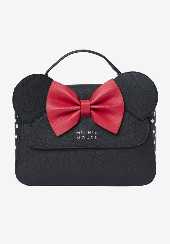 Loungefly X Disney Minnie Mouse Crossbody Purse With Ears And Bow, BLACK, hi-res image number null