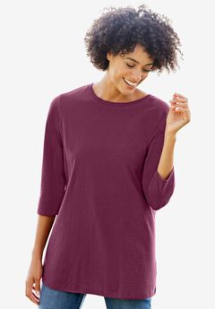 Perfect Three-Quarter Sleeve Crewneck Tee