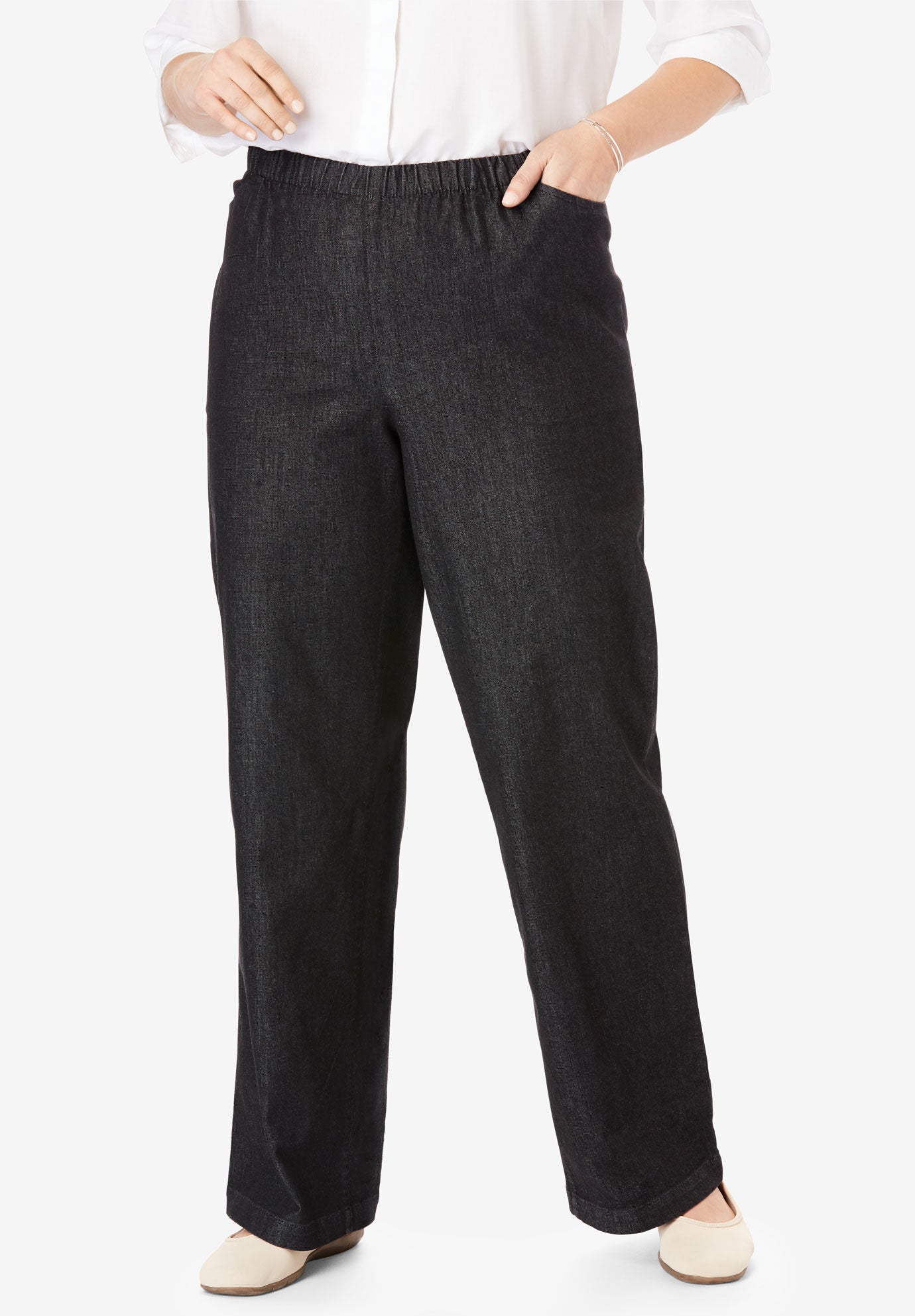 woman within fineline jeans