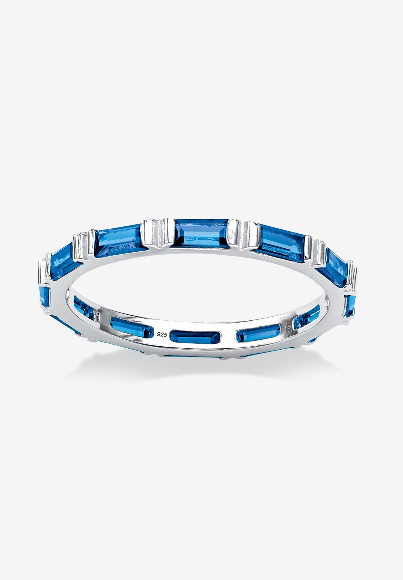 Sterling Silver Simulated Birthstone Eternity Ring, SEPTEMBER, hi-res image number 0