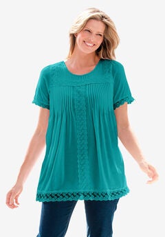 Plus Size Lined Lace Tops