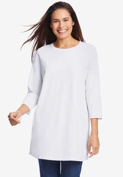 Perfect Three-Quarter Sleeve Crewneck Tunic