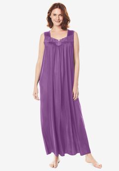 Long Tricot Knit Nightgown