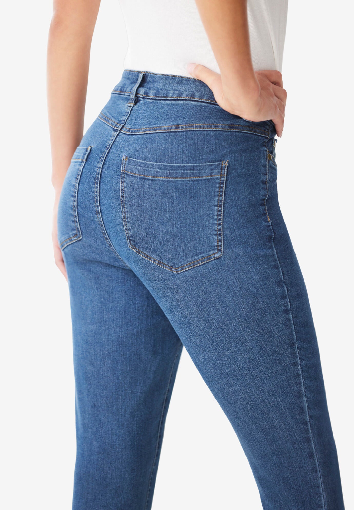 Stretch Denim 5-Pocket Straight-Leg Jeans, , on-hover image number 1