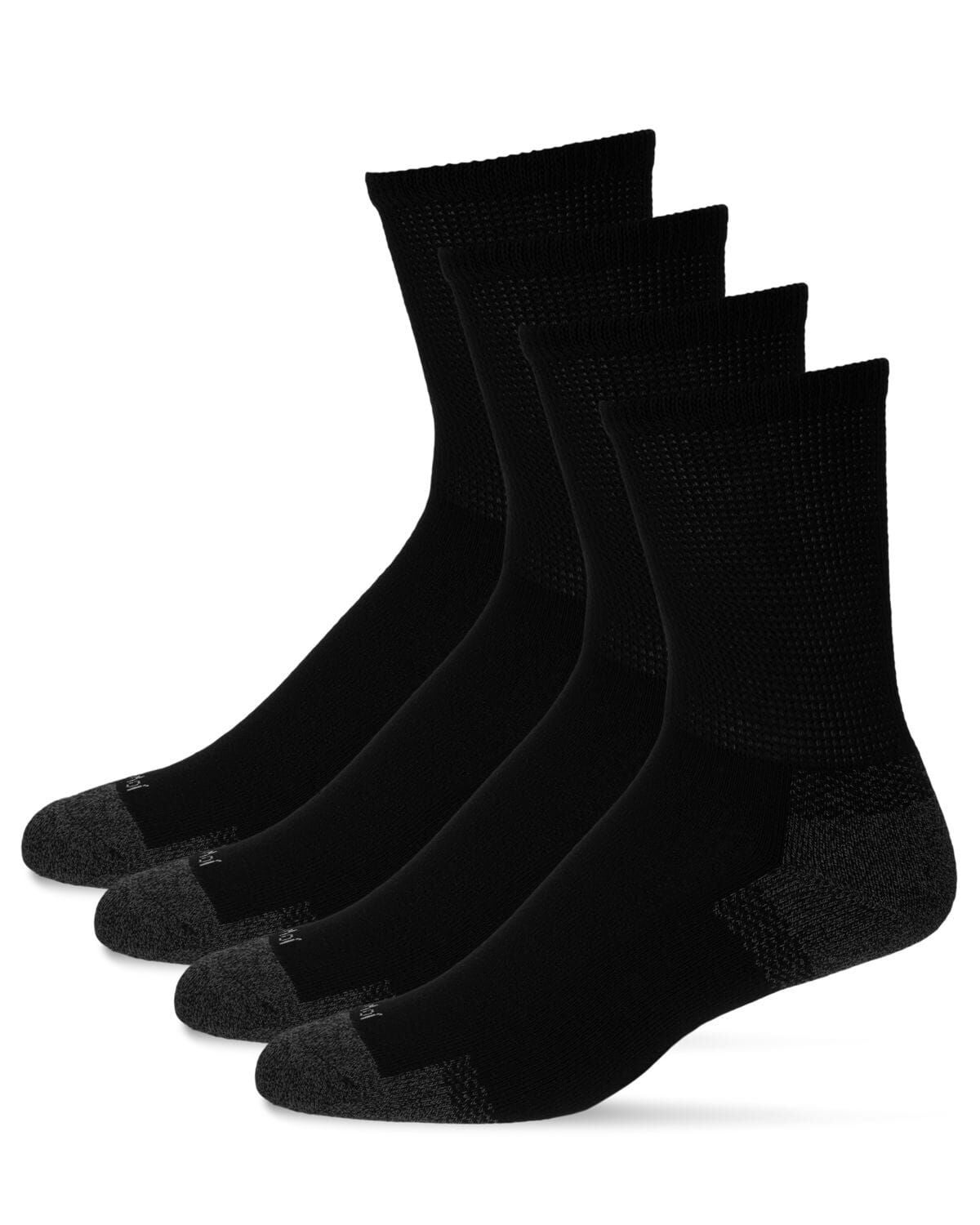 2 Pair Pack Unisex Diabetic Half Cushion Quarter Socks, BLACK BLACK, alternate image number 1