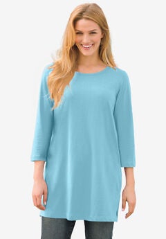 Perfect Three-Quarter-Sleeve Scoopneck Tunic