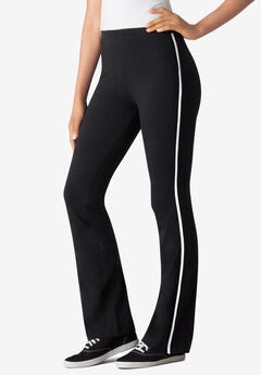 Stretch Cotton Side-Stripe Bootcut Pant