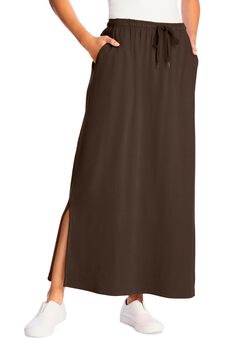 Sport Knit Side-Slit Skirt