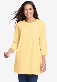 Perfect Three-Quarter Sleeve Crewneck Tunic
