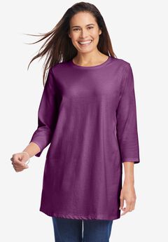 Perfect Three-Quarter Sleeve Crewneck Tunic