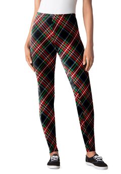 Stretch-Cotton Knit Pull-On Printed Leggings