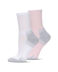 2 Pair Pack Diabetic Half Cushion Quarter Socks